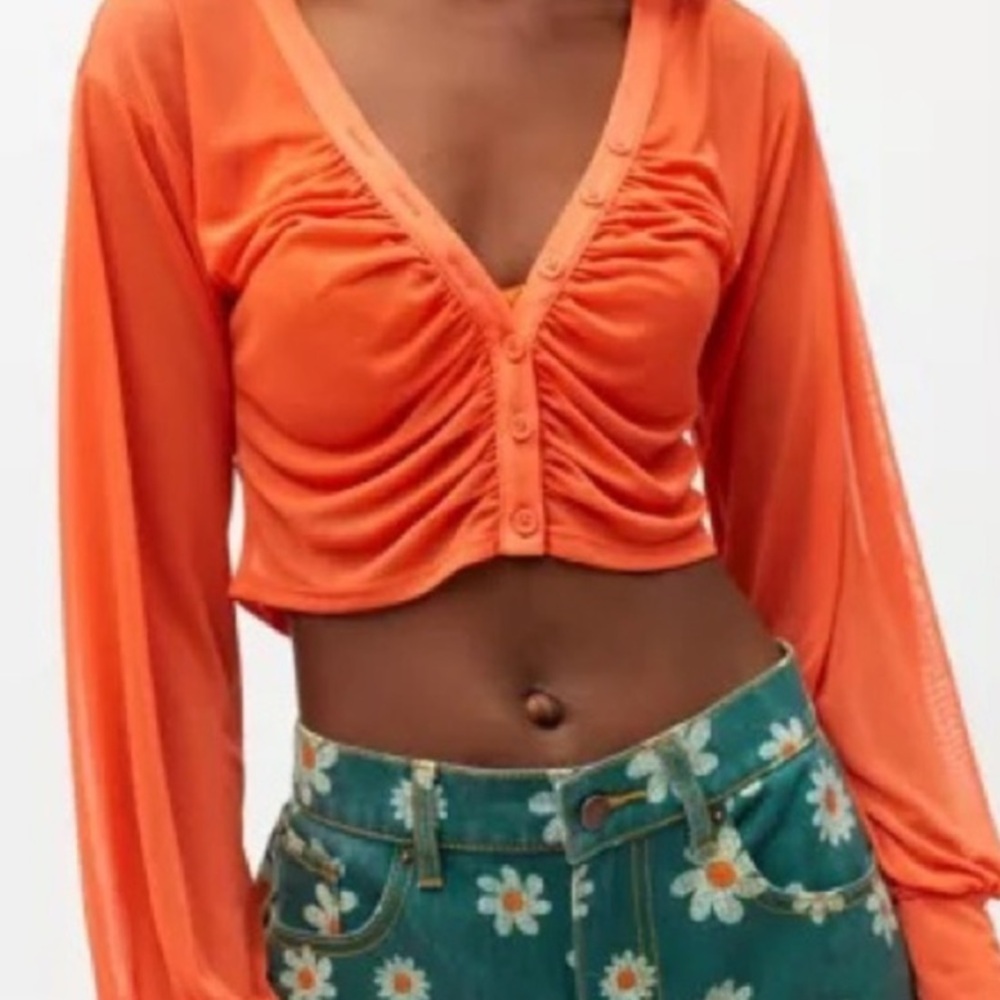 Women's Orange Long Sleeve Top